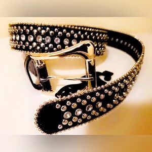Kmart Manmade Leather Rhinestone Belt | Size: L | Unisex